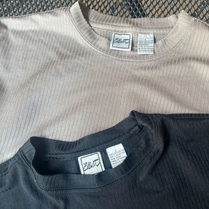 Elliott Ribbed T-Shirts in tan and Black